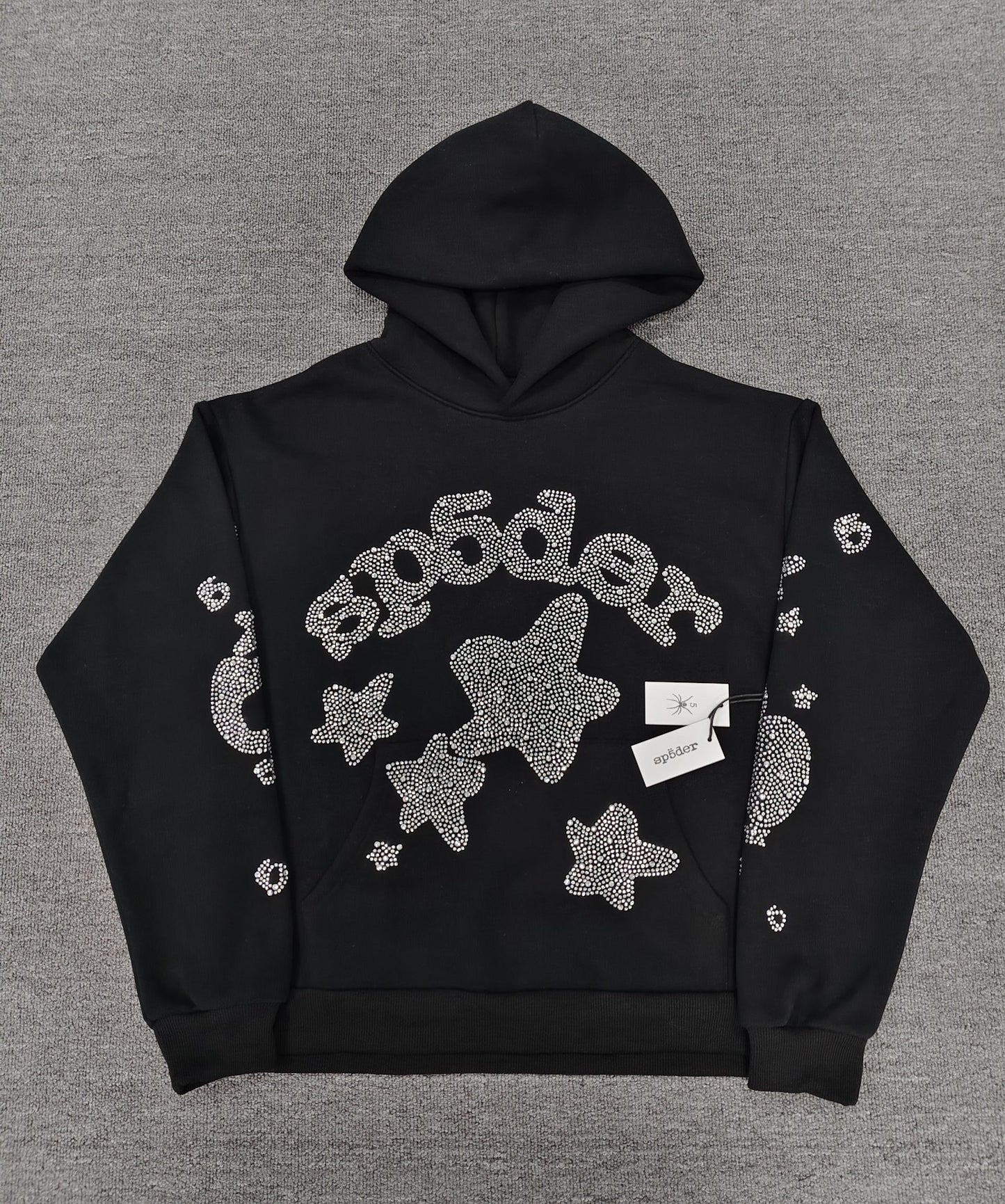 Sp5der Hoodie (black rhinestone)