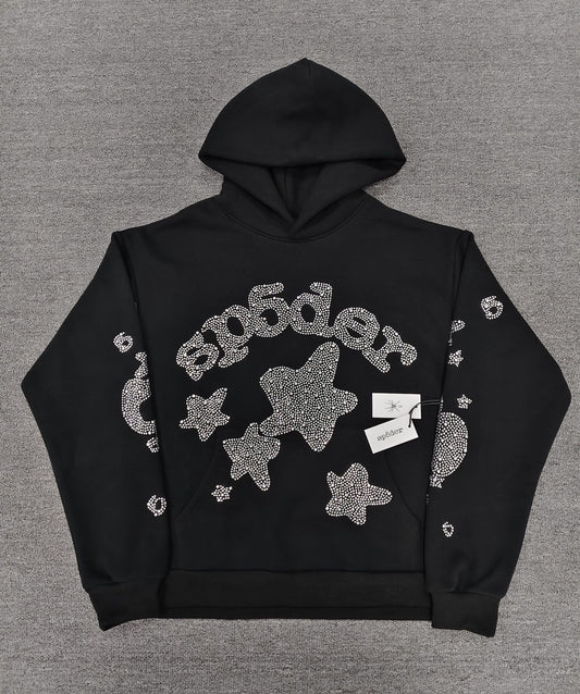 Sp5der Hoodie (black rhinestone)